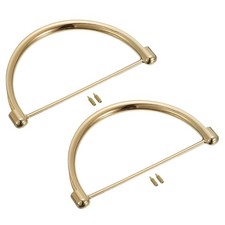 2Pcs 5.16" Semicircle Handbag Handle Frame Replacement for Purse Making Gold