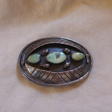old pawn Native American Navajo Sterling Silver Turquoise Belt Buckle
