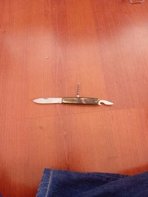 Ancien Couteau Suisse Victorinox Manche Bois Et Corne - Photo 1/4