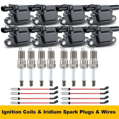 UF413 Ignition Coil & CHUSYYRAY Spark Plug & Wire for Chevy Silverado GMC Sierra
