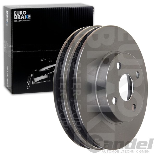 2X Eurobrake Bremsscheiben 255Mm BelÜFtet Vorne Passend FÜR Toyota Corolla |-image