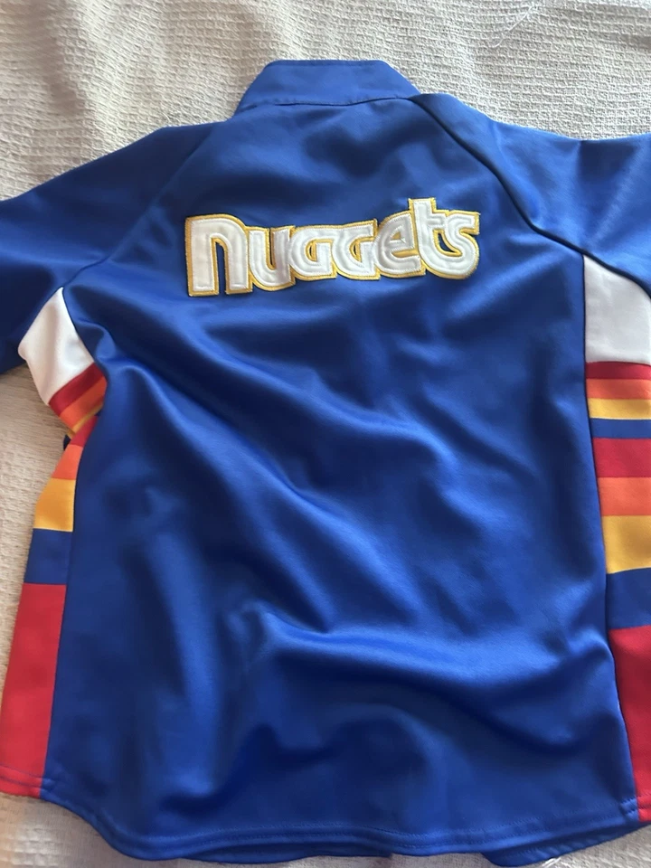 NBA Retro Denver Nuggets Button Warmup Youth Large - Image 2 of 2