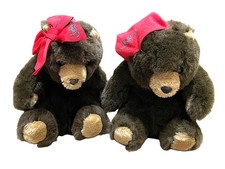 2 Vintage Singi Sitting Brown Teddy Bears Feelicia and Felix