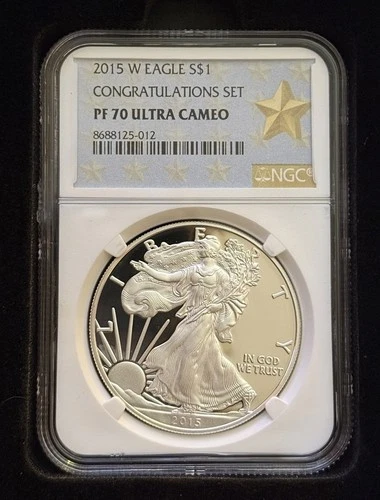 2015 W Silver Eagle $1 Congratulations Set NGC PF70 Ultra Cameo Gold Star Label