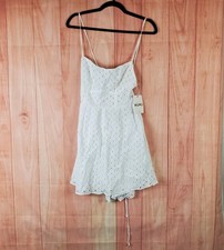 Show Me Your Mumu Out of Town Mini Dress Womens Medium White Floral Eyelet Lined