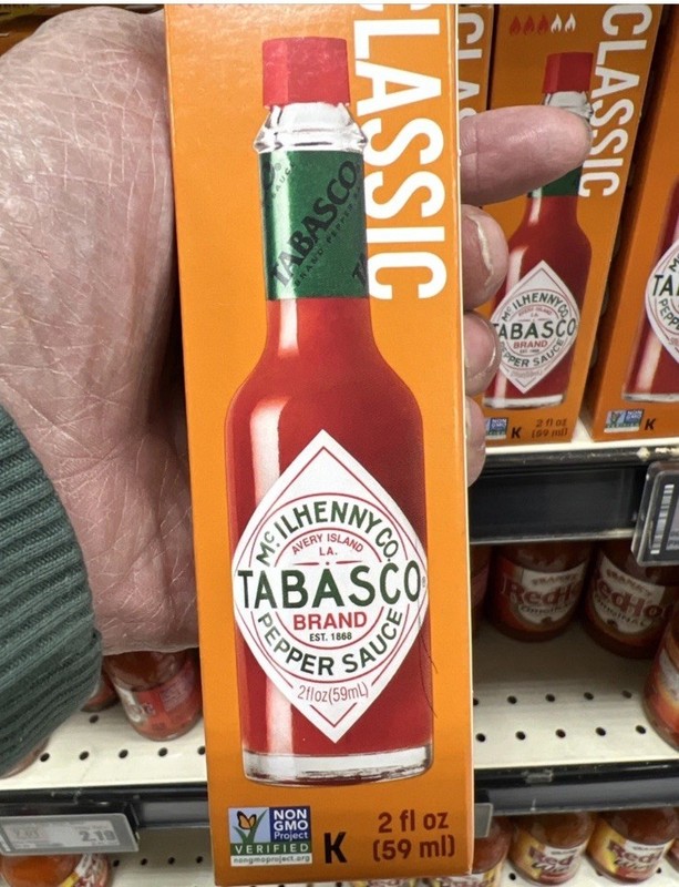 Tabasco Red Pepper Hot Sauce 2 fl oz (59 mL) Gluten Free Non GMO Pantry