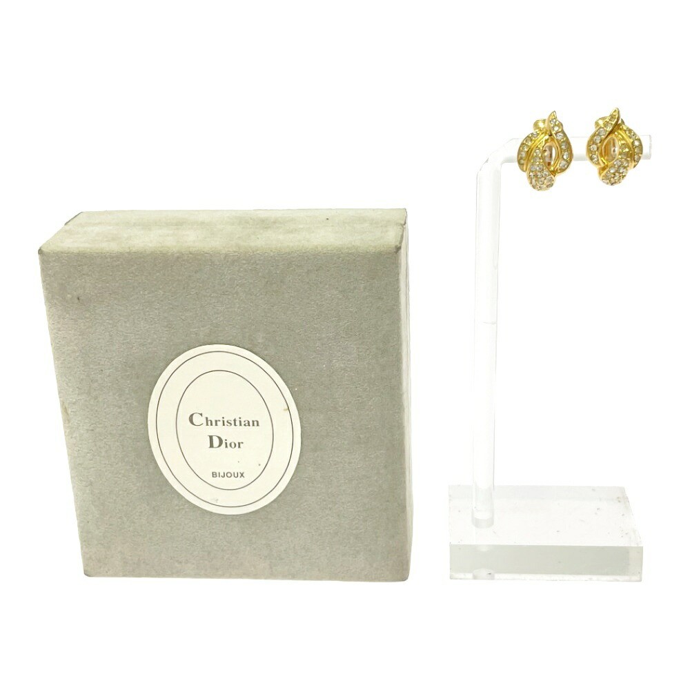 Christian Dior GP Rhinestone Earrings in Gold for Women 434