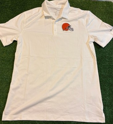 Cleveland Browns polo mens medium nike white lighweight breathable football NFL