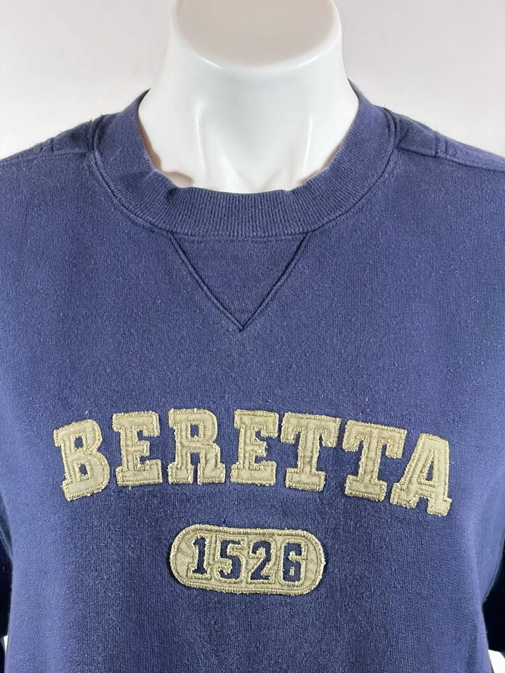 Beretta Embroidered Sweatshirt Mens Medium Blue/Green Embroidered 1526 Logo - Image 3 of 4