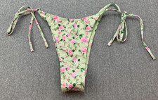 Zaful String Bikini Tankini Swimsuit Bottoms Womens size M Green Pink Floral
