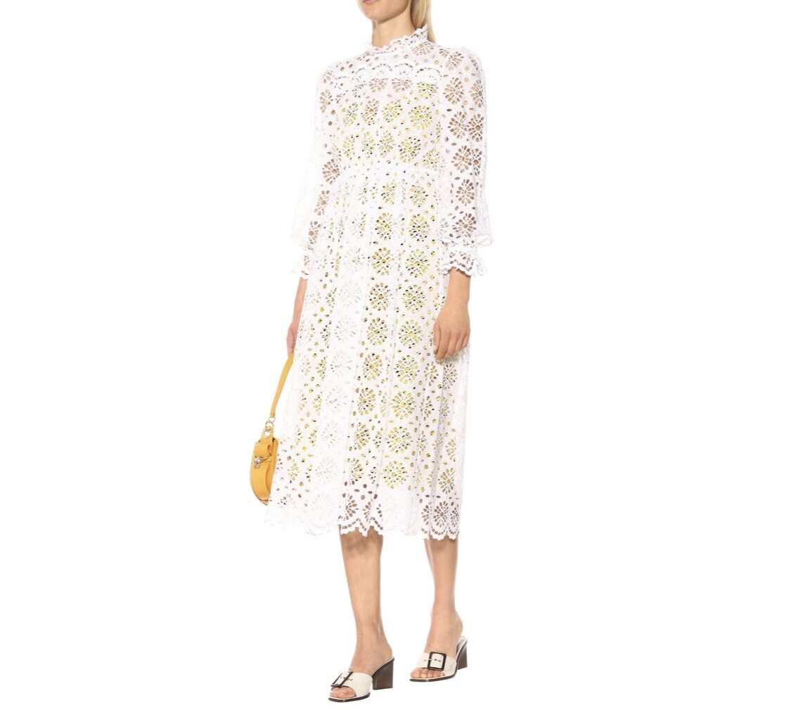 Diane von Furstenberg New Leandra White Eyelet Embroidery Midi Dress (Size:  0) | eBay