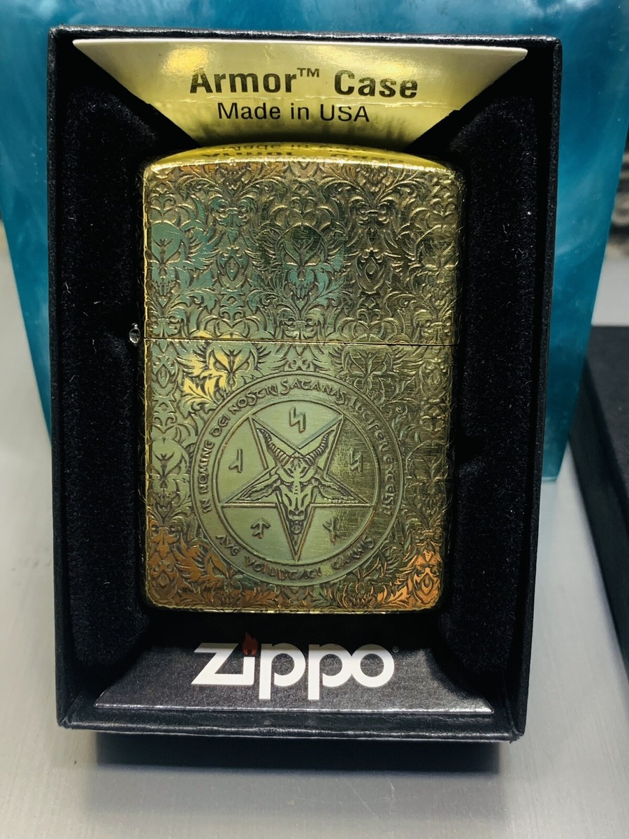 Zippo Brass Armor 5 Side Arabesque Son of Satan Zippo