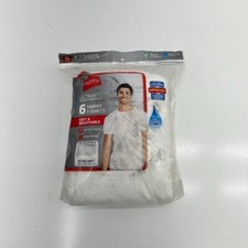 Hanes White Ultimate 6 Pack Tagless Short Sleeve T-Shirts Men's Size Medium NEW