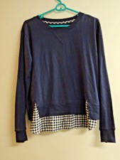 Jane and Bleecker navy blue and paid PJ top Size Medium