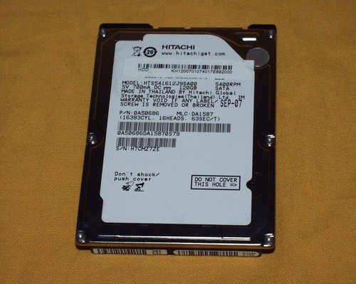 Hitachi HTS541612J9SA00 120 GB SATA SMART ok Laufzeit 114 Stunden