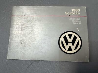 1986 Volkwagen Scirocco Owner's Manual Good Condition