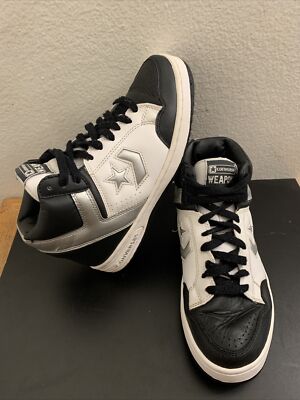 Deadstock Converse 1H0206 WEAPON High White / Black Silver Men Sz