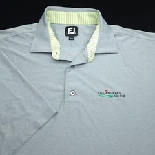 FOOTJOY GOLF POLO SHIRT -XL- GRAY NEON LOS ANGELES LACC PRODRY LISLE PERFORMANCE