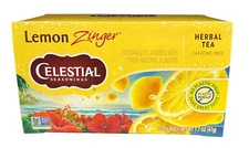 Celestial Seasonings Lemon Zinger Caffeine Free Herbal Tea 20 Tea Bags 1.7 oz
