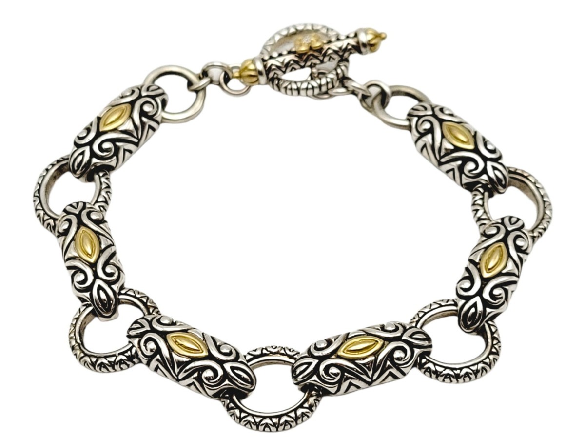 Barbara Bixby Bracelet Diamond Link 925 Sterling Silver & 18K
