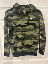 ABERCROMBIE Kids Hoodie Sz 13/14 Camo LOGO Pullover