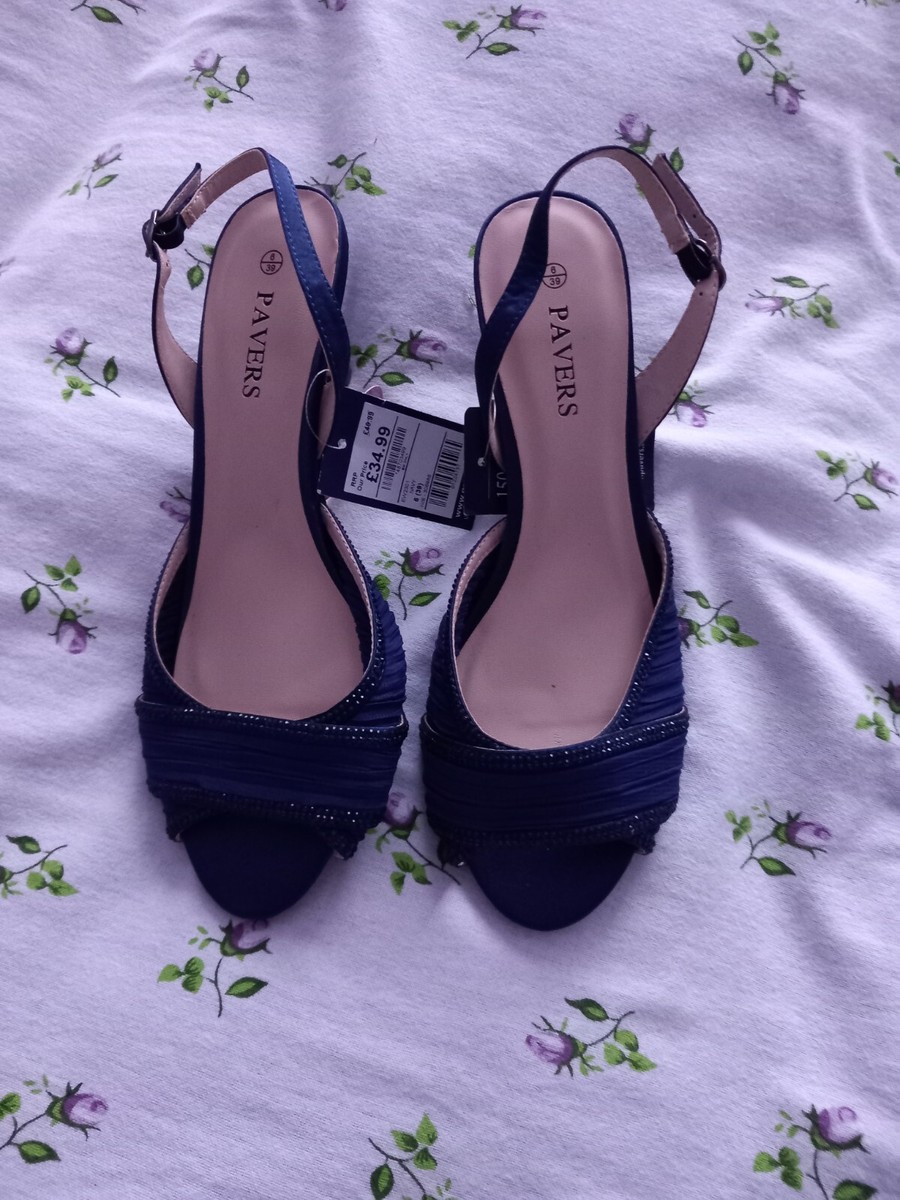 Pavers Blue Satin Sparkle Sandals Size