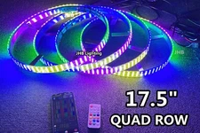 JHB Brightest 17.5" RGB CHASING FLOW QUAD ROW  LED Trucks Wheel Rings Rim Lights