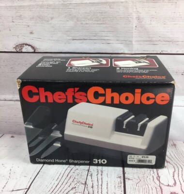 Chef's Choice White Electric Diamond Home Knife Sharpener Hone Model 310 LNIB