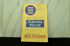 AMERICAN BOWLING CONGRESS PLAYING RULES HANDBOOK 1972-73 SEASON RH02