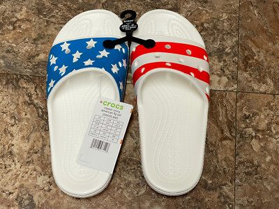 Crocs Classic American Flag Slide Women's 7 New