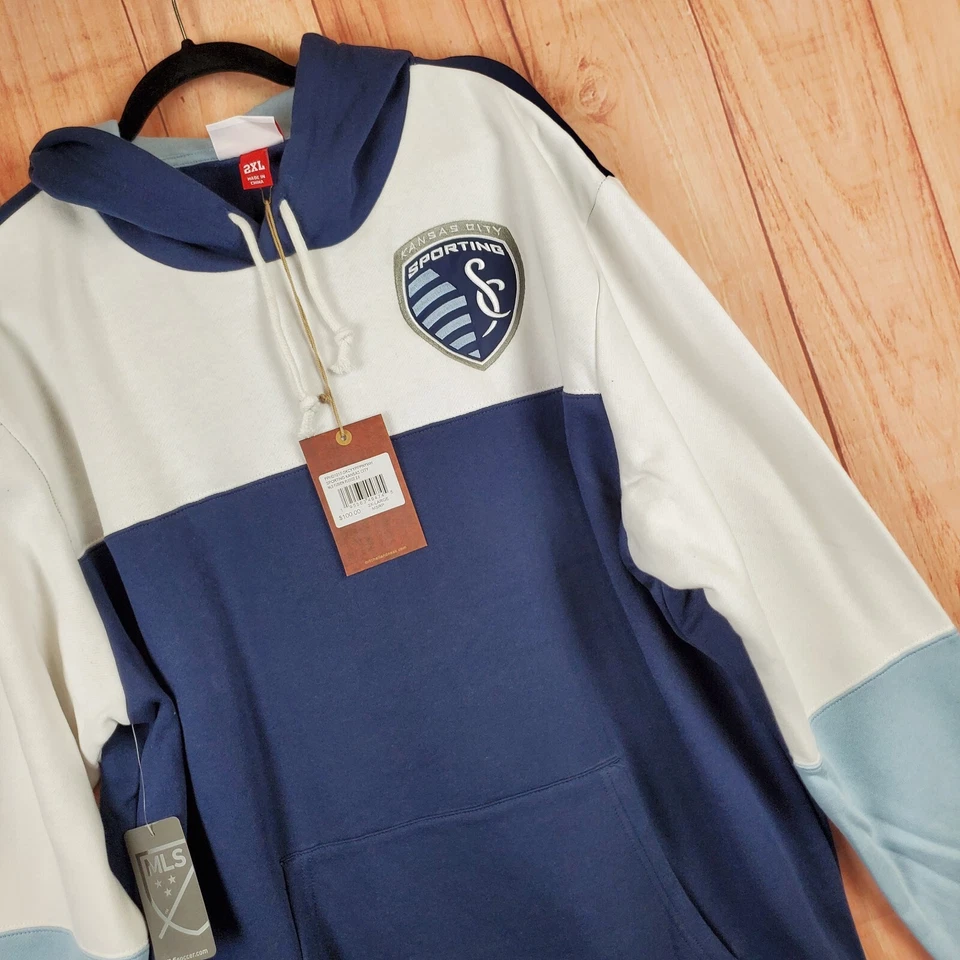 Mitchell & Ness Hoodie Mens XL Navy Graphic Sweatshirt Sporting Kansas City - Image 3 of 4
