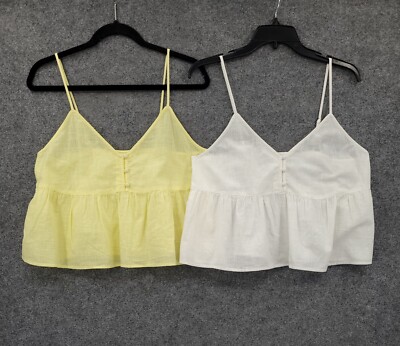 yellow spaghetti strap crop top