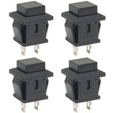 4x Square black push button switch 12mm momentary ds-430 N/O normally open A36