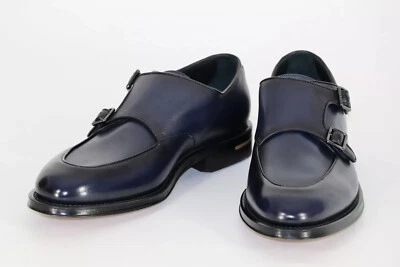 BOSS Monkstraps, Mod. Terry_Monk_bovp, Gr. 42 / UK 8, Made in Italy, Dark Blue - Bild 1 von 4