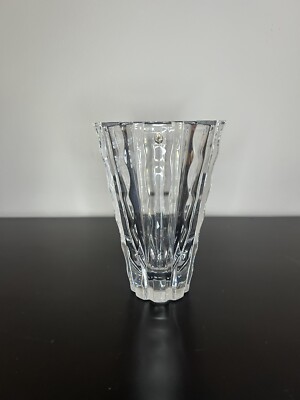 ORREFORS CRYSTAL WAVES 8'' VASE SIGNED
