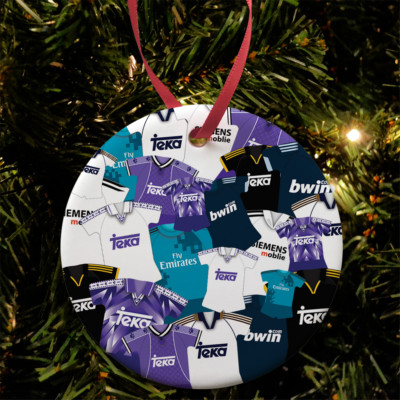 Real Madrid Retro Set Mash Christbaumkugel Deko Keramik Fächer Geschenk