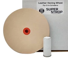 Premium 6.5'' Leather Buffing Wheel – Fits 5 & 6 Inch Grinders for Perfect Edges
