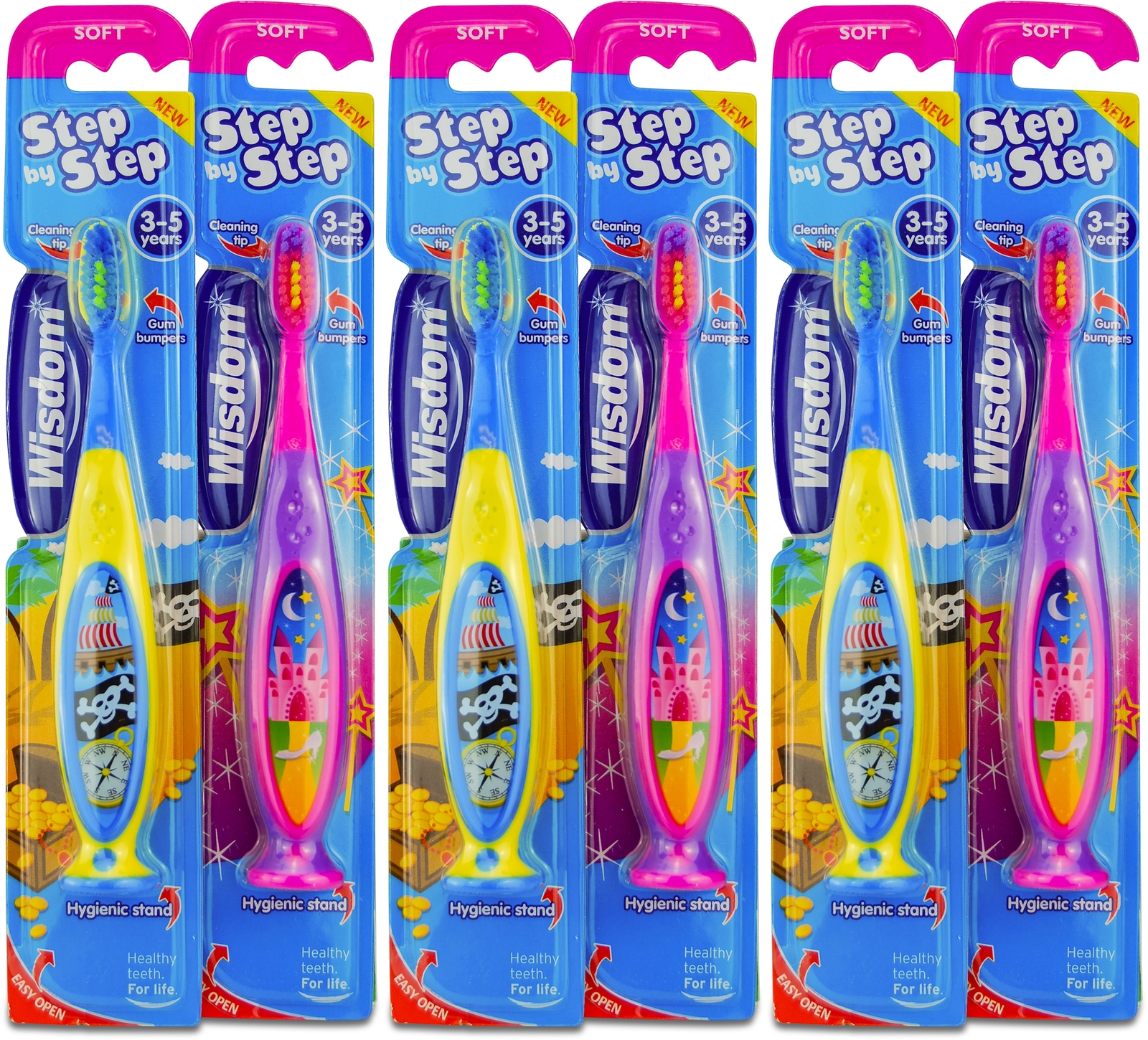 Wisdom Step By Step Soft Toothbrush (3-5 Years) 1 Toothbrush X 3