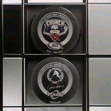SYRACUSE CRUNCH AHL OFFICIAL HOCKEY PUCK INGLASCO MFG. MADE IN SLOVAKIA 🇸🇰