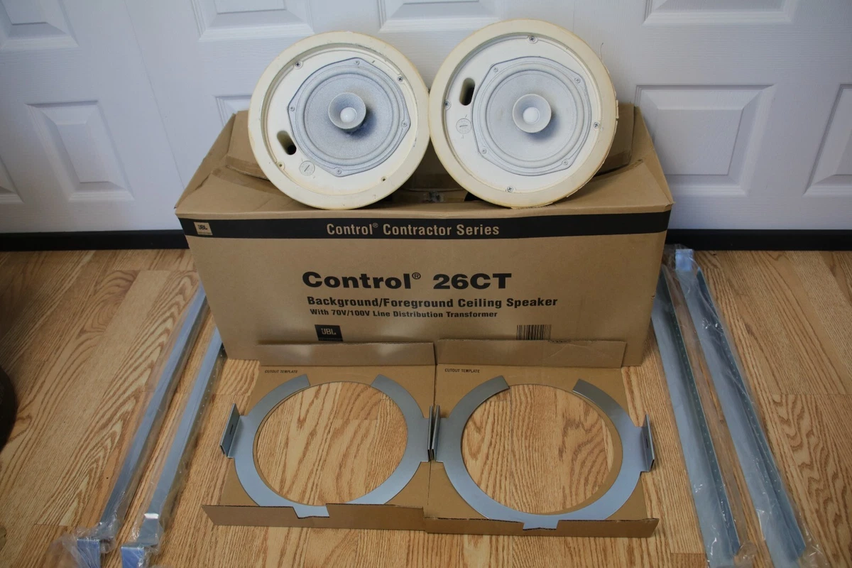 JBL Control 26CT Ceiling Speakers Pair w mounting brackets NO GRILL COVERS