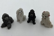 Lot Of 4 Vintage 1988 Stone Critters Littles 2.5" figurines Poodle Dogs Noble