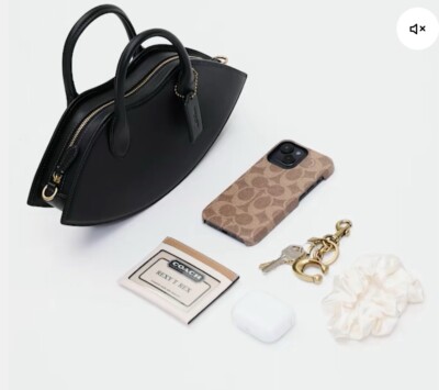 NWT Coach Lip Crossbody Bag Top Handle Glovetanned Leather Brass