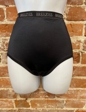 Breezies Black Nylon Microfiber Brief Panties New