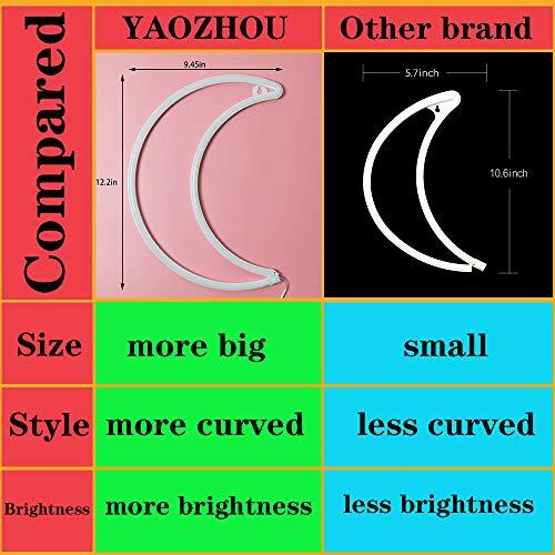 LED Cool White Moon Neon Light, Cute Neon Moon Sign,Christmas cool ...