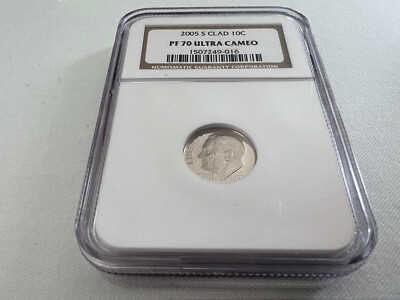 2005-S CLAD ROOSEVELT DIME NGC PF70 U.C. 
