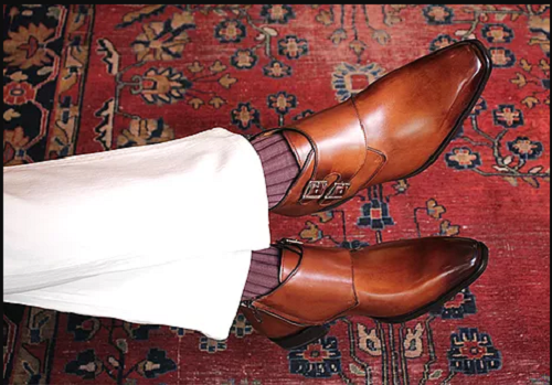 Handmade Men Tan brown Double monk Chukka dress boot, Formal  display picture 3