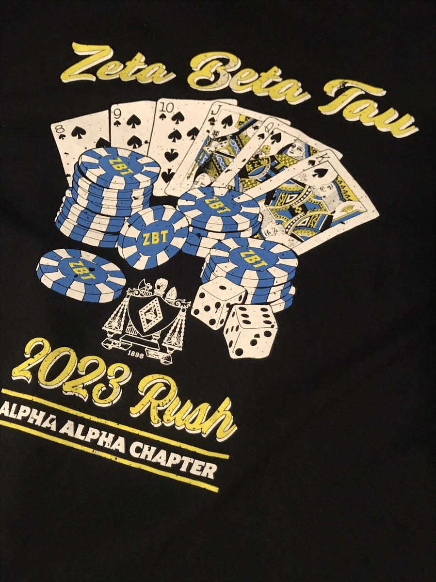 EUC Rush ZETA BETA TAU Fraternity POCKET T-shirt XL Black