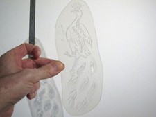 vtg 1960s 1970s Tattoo acetate stencil Large Pheasant Peacock signed BR4