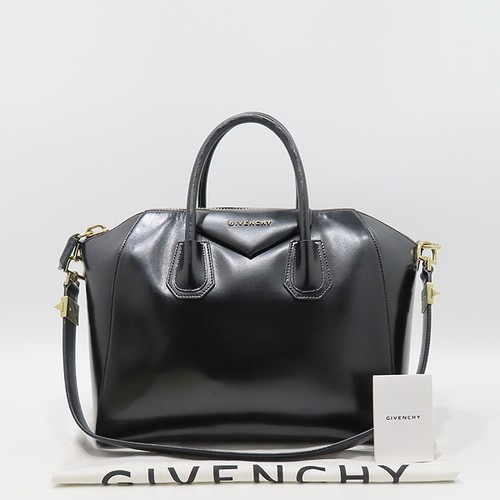 GIVENCHY 12G5100014 Black Leather Glossy ANTIGONA Antigona Medium Size Gold