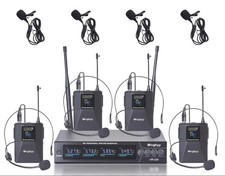 4-Channel Wireless Microphone Pro Headset Sys...